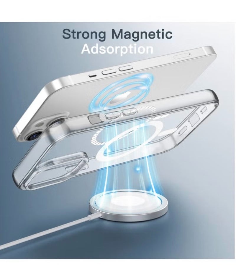 جراب مغناطيسي متوافق مع MagSafe لهاتف iPhone 16 Pro Max (6.9 بوصة)، غطاء شفاف ماص للصدمات مع ظهر مقاوم للخدش - Image 2